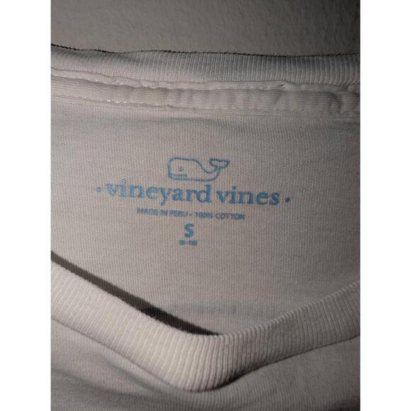Vineyard Vines Shirt Boys Size Small White Long Sleeve Chest Pocket Graphic Logo - Picture 3 of 5